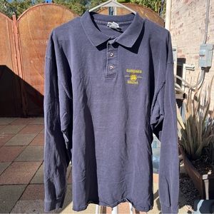 Gardiner Bruins Longsleve Polo - Navy Blue - Yellow Logo - Size XL